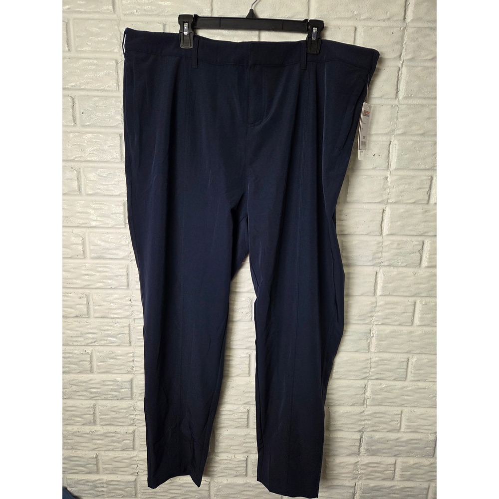 Women's size 18 Casual Everyday Pant 32 COOL Navy Blue Polyester NWT